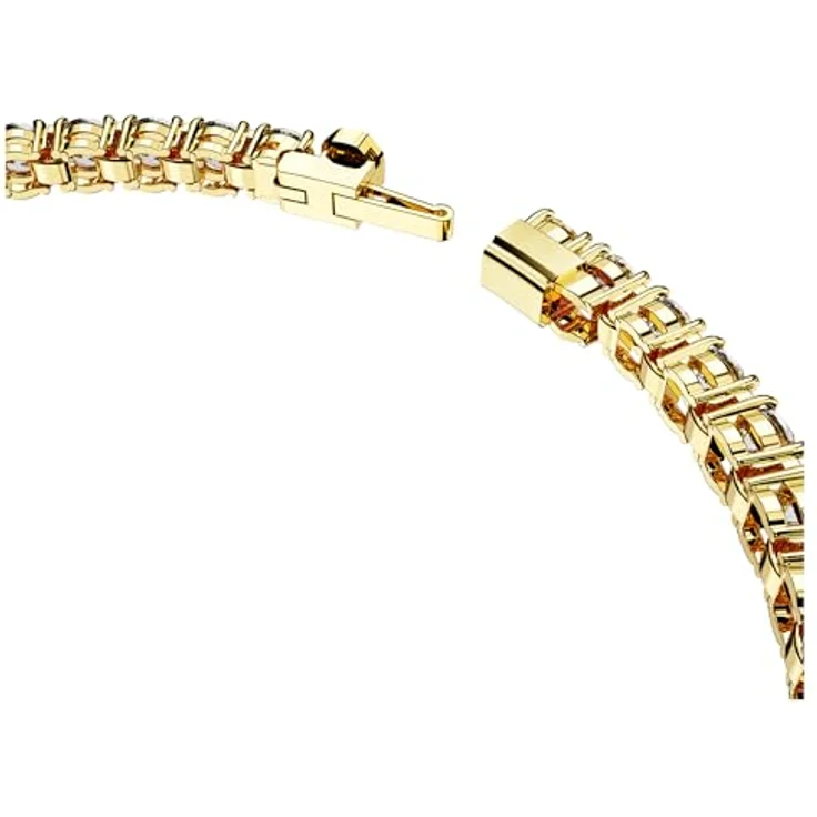 Swarovski Matrix Tennis, Vergoldetes Armkettchen mit Strahlenden Swarovski Kristallen, elegantes Design für Damen – Bild 3