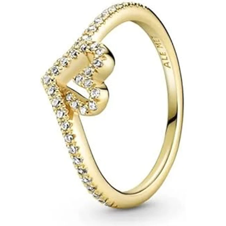 PANDORA SHINE Ring Timeless "Glitzerndes Herz", 14k gelbvergoldet mit Zirkonia, Größe 54 – Bild 2