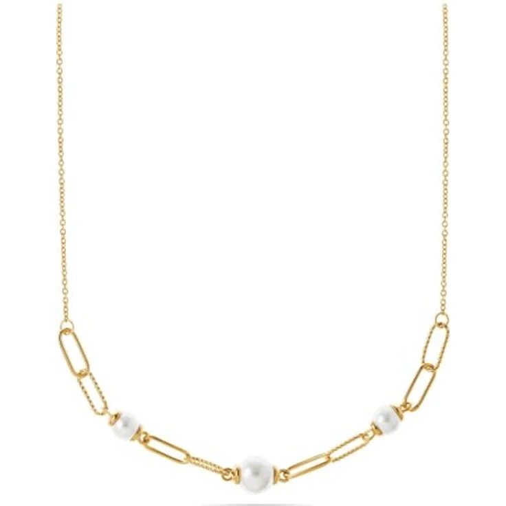 CHRIST Damen-Halskette 925er Silber, recycelter Muschelkern, One Size, Gold, Artikelnummer 32030905 – Bild 1