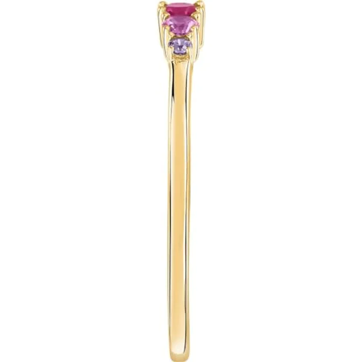 CHRIST Ring 88841905, vergoldet aus 925er Silber mit 5 Zirkonia-Steinen in pink, rosa und lila – Bild 3