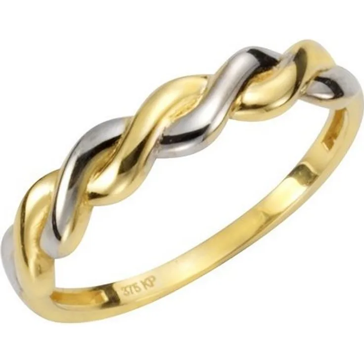 Fascination by Ellen K. Fingerring 375 Gelbgold, zweifarbig geschwungen, 4mm breit, Damenring