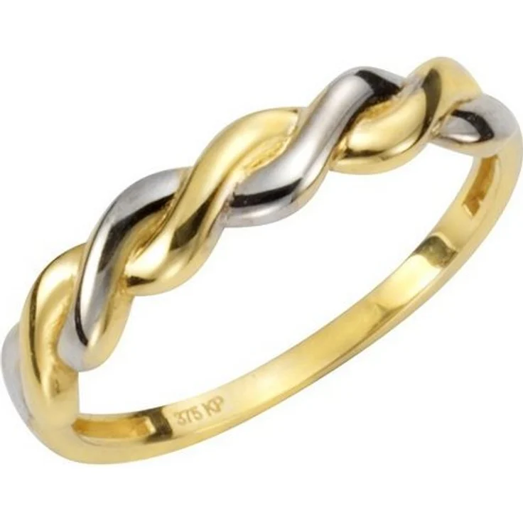 Fascination by Ellen K. Fingerring 375 Gelbgold, zweifarbig geschwungen, 4mm breit, Damenring