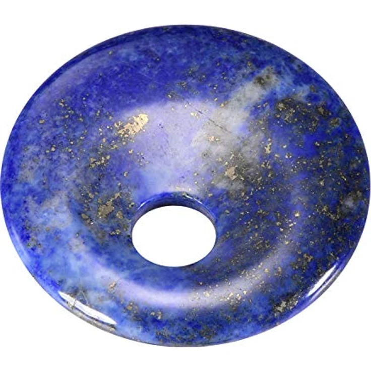 Morella Damen-Halskette 80 cm mit rundem Lapislazuli Anhänger Ø 4,4 cm im Samtbeutel, individuell kürzbar – Bild 3