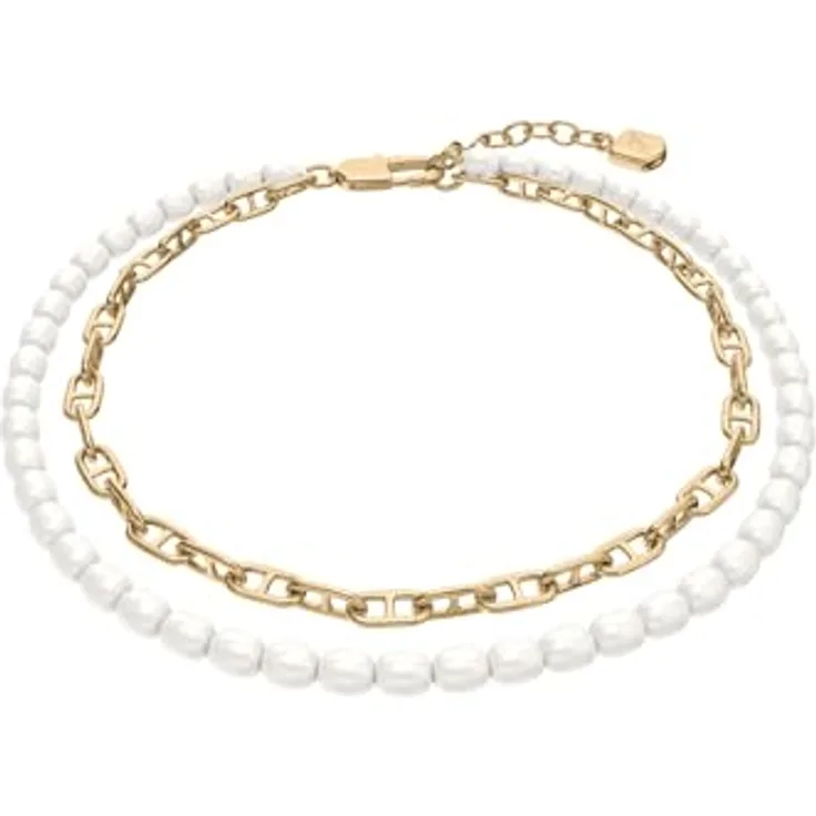 Fossil Heritage Damen Armband, goldfarbenes Metall mit poliertem Finish, 165 mm, Karabinerverschluss