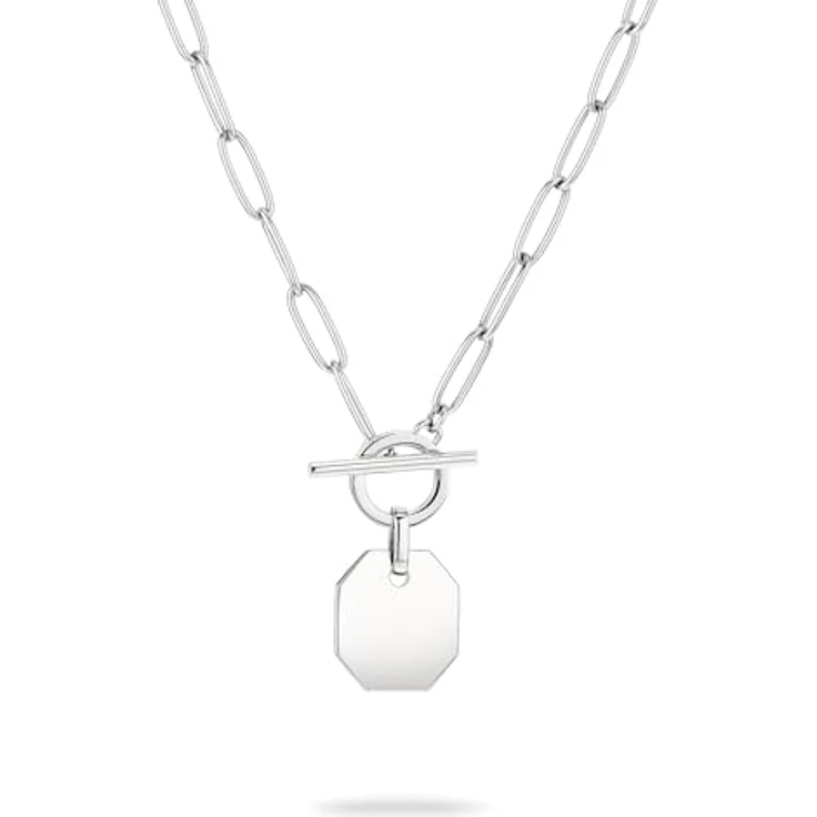 Liebeskind Berlin Halskette LJ-1532-N-45, Edelstahl poliert, 45 cm, Gliederkette mit T-Bar-Verschluss, Silber – Bild 1