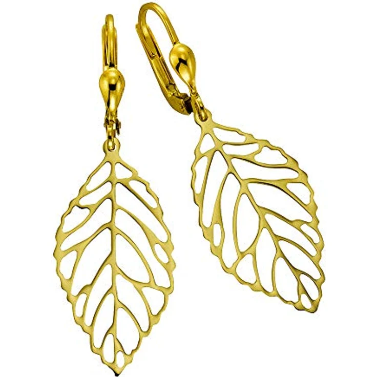 Fascination by Ellen K. Damen Ohrhänger, 8 Karat 333 Gelbgold, polierte Blattform, Modell 324330084 – Bild 1