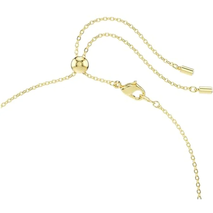 Swarovski Constella Halskette, vergoldete Damenhalskette mit klaren Kristallen und grünen Zirkonia, 38-48 cm, inklusive Swarovski Box – Bild 4