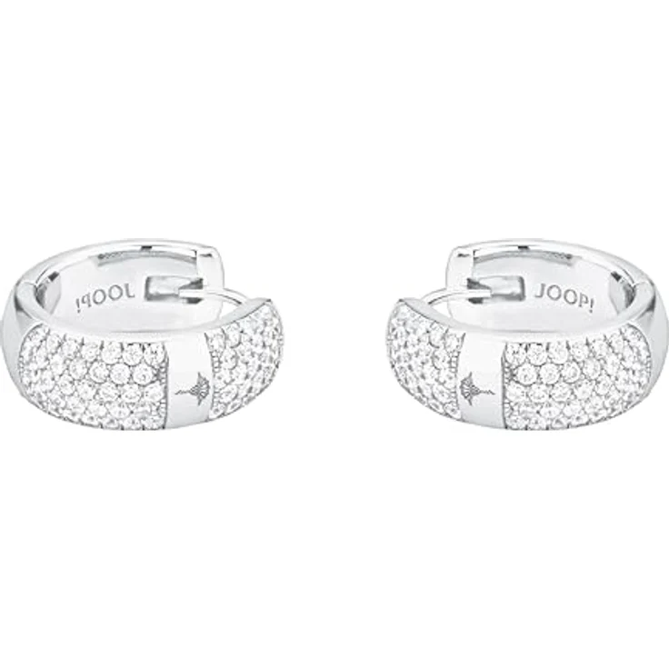 JOOP! Creolen Damen Ohrschmuck aus 925 Sterling Silber mit 120 Zirkonia-Steinen, 16 mm, kommt in Schmuck Geschenk Box – Bild 2