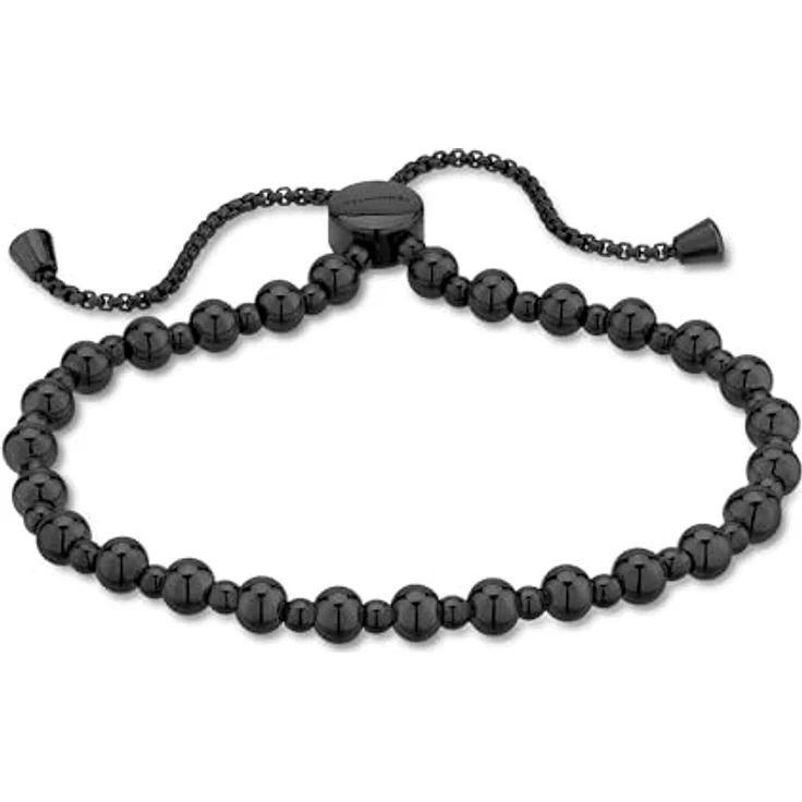 Tamaris Armband TJ-0595-B-27, Damen-Armband aus Edelstahl IP Schwarz mit Zugbandverschluss, 27 cm – Bild 1