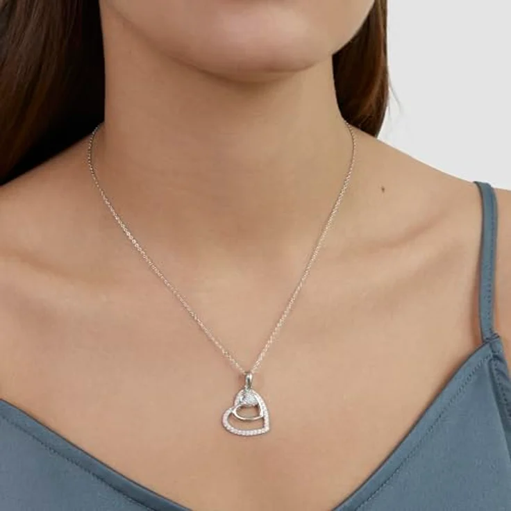 s.Oliver Damen Halskette, 925er Silber mit verschiedenen Herz Designs, 450 mm, Karabinerverschluss, elegant & zeitlos, perfekte Geschenkidee – Bild 2