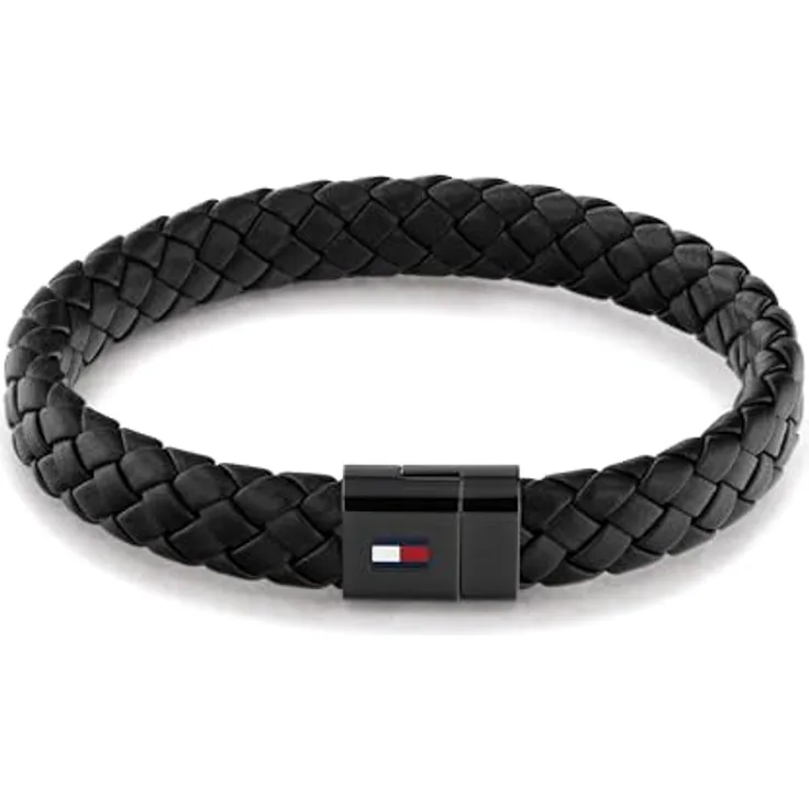 Tommy Hilfiger Jewelry Armband für Herren aus geflochtenem Leder, Magnetverschluss, Schwarz oder Braun