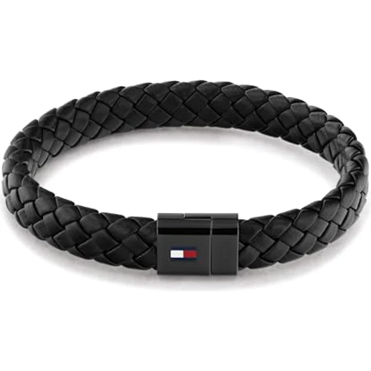 Tommy Hilfiger Jewelry Armband für Herren aus geflochtenem Leder, Magnetverschluss, Schwarz oder Braun – Bild 1