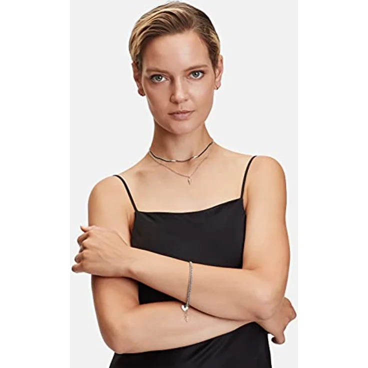 LIEBESKIND Armband Broken Heart, Edelstahl mit Herzanhänger und Panzerkette, 21 cm – Bild 2