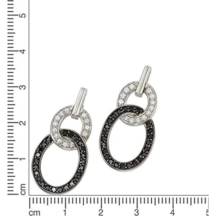 Celesta Damen Ohrringe 925/- Sterling Silber mit Zirkonia, 3,3cm glänzend, weiß, inkl. Etui – Bild 2