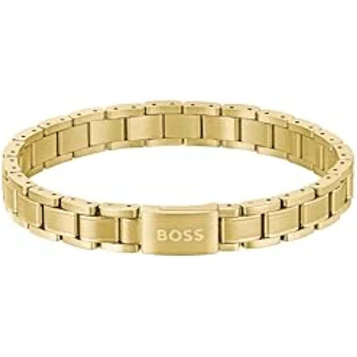 BOSS Jewelry Gliederarmband für Herren, Kollektion METAL LINK ESSENTIAL, Edelstahl mit IP-Beschichtung in Hellgelbgold, 210 mm, Magnetverschluss – Bild 1