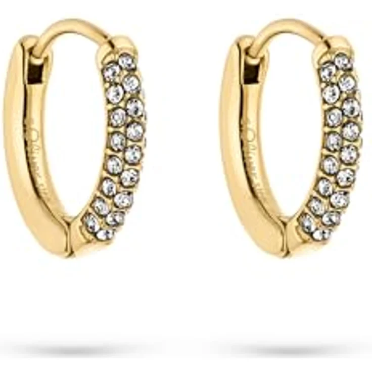 s.Oliver Creolen Ohrringe aus poliertem Edelstahl, gold, 14 mm, wasserfest & hautfreundlich – Bild 1