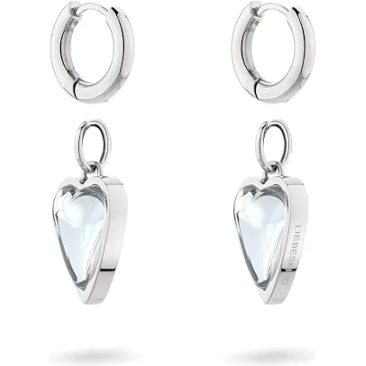 Liebeskind Berlin Damen Ohrringe LJ-1701-E-28, Edelstahl IP silber poliert, Größe 2,8 cm mit Schanierverschluss – Bild 3