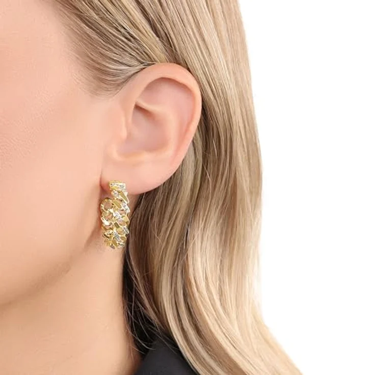 JOOP! Creolen Damen Ohrschmuck, Silber, Edelstahl mit Zirkonia-Steinen, 25 mm, in Schmuck Geschenk Box – Bild 2