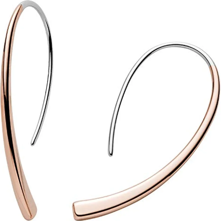 Skagen ELIN Damen Edelstahl Ohrringe, 2-Tone, poliert, Ohrbügelverschluss, 36,5 mm Länge