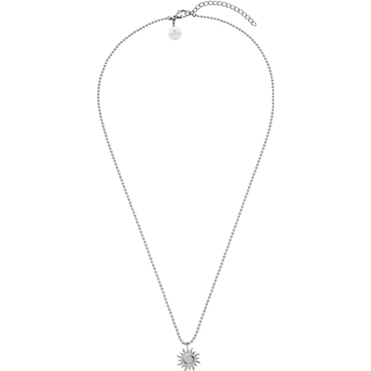 Purelei® Damen Sonnen-Kette, Filigrane Kugelkette mit Edelstahl-Sonnen-Anhänger (18K vergoldet, Silber, Roségold) | Verstellbare Länge 50/55 cm (Silver) – Bild 2