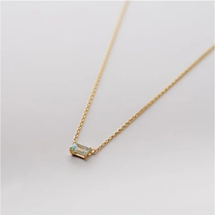 CHRIST Damen-Halskette 585er Gelbgold mit Peridot im Smaragdschliff, Blau, One Size – Bild 2