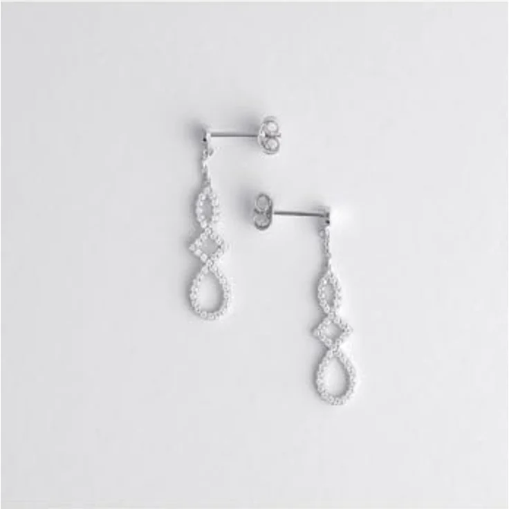 FAVS Damen-Ohrhänger, 925er Silber mit 80 Zirkonia, One Size, 89181682 – Bild 3