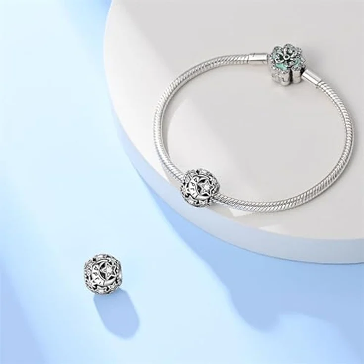 Pandach Damen Charm Anhänger Geburtsstein, 925 Sterling Silber, 12 Farben, kompatibel mit Pandora Armband und Halskette – Bild 3