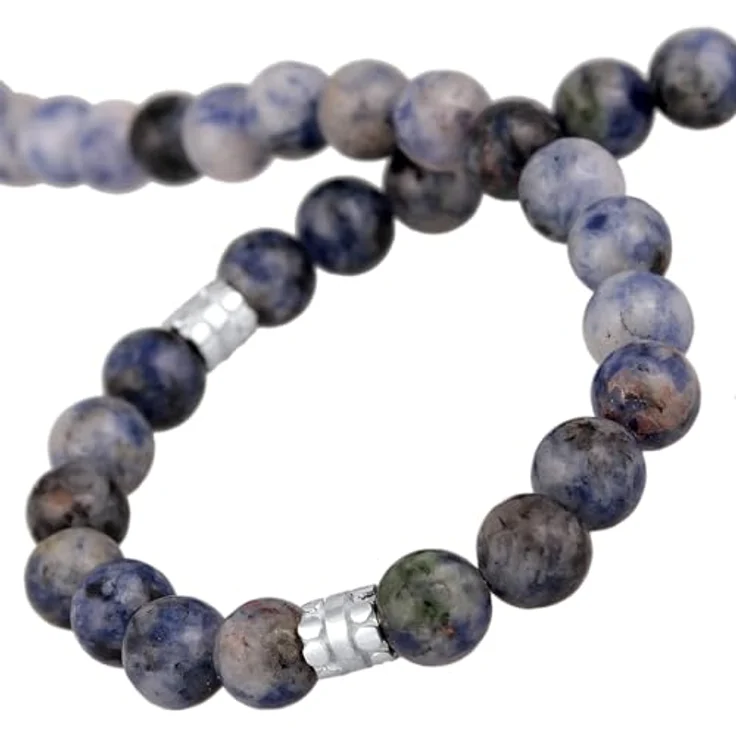 Kuzzoi Buddha Herren Halskette aus Achat Perlen (6 mm) mit 925 Sterling Silber Beads, Edelsteinkette für Männer, Länge ca. 50 cm – Bild 3