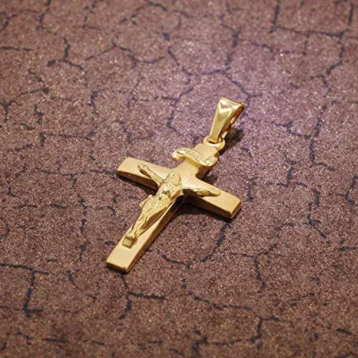 trendor Kettenanhänger Kruzifix 24 mm, Gold 750/18 Karat, edler Gold-Schmuck für Damen und Herren – Bild 3