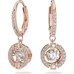 Swarovski Ohrhänger Una Sparkling Dc 5504753, metallene Ohrringe mit Swarovski-Kristallen, Druckverschluss, 2,6 cm Länge, 1,2 cm Breite