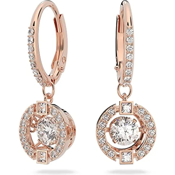 Swarovski Ohrhänger Una Sparkling Dc 5504753, metallene Ohrringe mit Swarovski-Kristallen, Druckverschluss, 2,6 cm Länge, 1,2 cm Breite – Bild 1