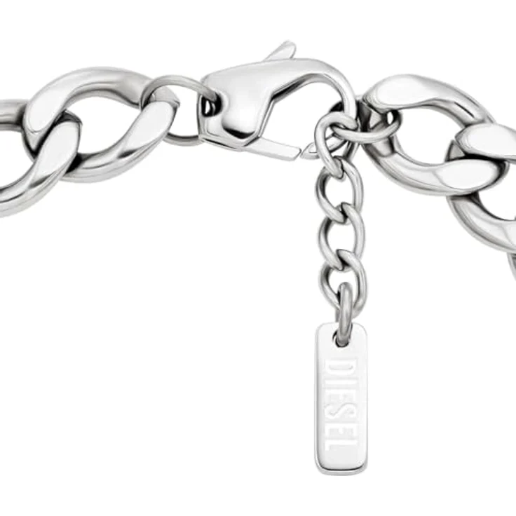 Diesel DJDX1663-040 Bileklik, Herren-Armband aus poliertem Edelstahl, silberfarben, 195 mm Länge – Bild 2