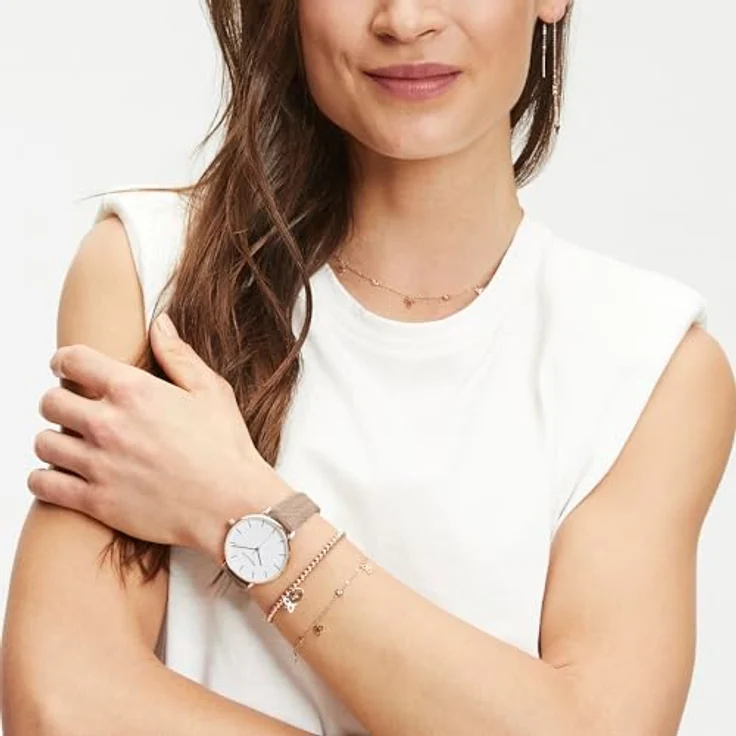 Tamaris Damen Armband TJ-0012-B-17, Roségold aus Edelstahl mit Blütenanhänger und Zirkoniasteinen, 17 cm Länge – Bild 2