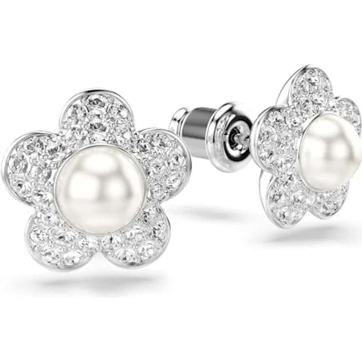 Swarovski 2026 Capsule Ohrringe Angelic, rhodiniert, mit glänzenden Kristallen und zarten Blütenblättern – Bild 3