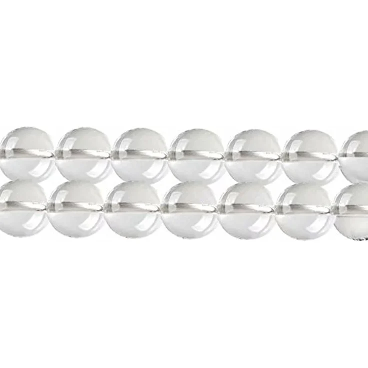 SKYBEADS Natürliche Kristall Perlen, 8mm Klar Quarz, 38cm Strang mit ca. 46 Stück für Armbänder und Halsketten – Bild 1