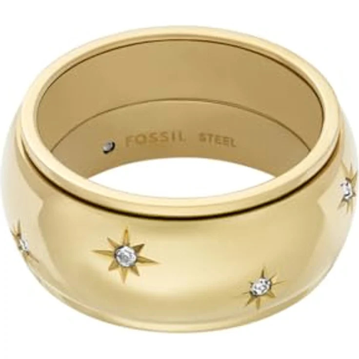 Fossil Damen Edelstahlband Ring, Modell Sadie, 6, Mattes Gold – Bild 3