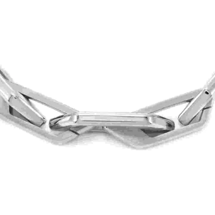 Diesel Herren Armband DX1577040, Silberfarbenes Edelstahl mit mattem und glänzendem Finish, Karabinerverschluss – Bild 3