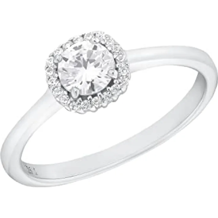Amor Damenring 925 Sterling Silber, gravierbar mit 21 Zirkonia Steinen, in Schmuck Geschenk Box