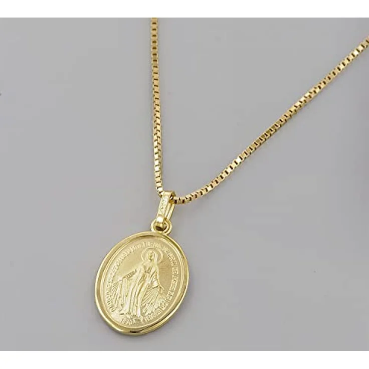 trendor Milagrosa Anhänger Gold 585 Madonna mit vergoldeter Silberkette, 42 cm, Gedenkprägung, edle Verarbeitung – Bild 3