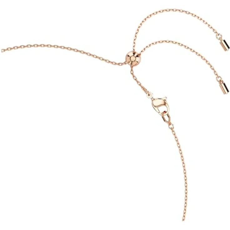 Swarovski Constella 5729504 Kristall Perlenkette, 38-48 cm, Roségold-Ton, weiß mit Zirkonia und Schiebekugelverschluss – Bild 3