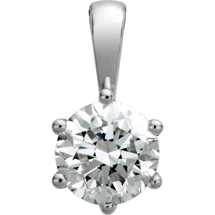 Orolino Kettenanhänger Gold 750, Damen mit natürlichem Brillant 1,00ct, weiß, glänzend