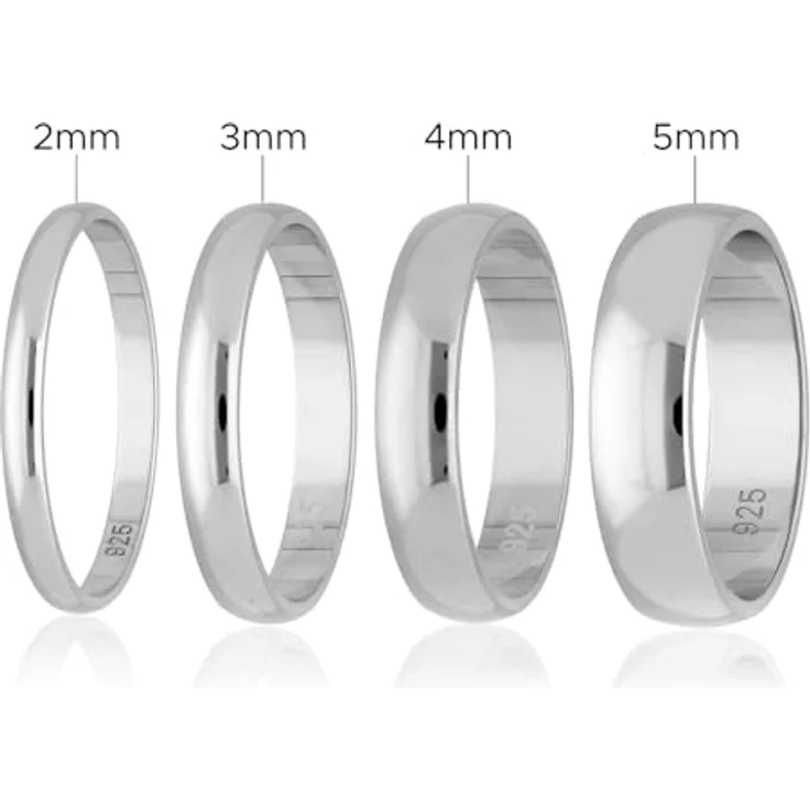 Treuheld® 925 Silber Ring, Größe 62 (22), Breite 5mm, glänzend, Ehering für Damen & Herren, Hochzeit, Verlobung, Geburtstag – Bild 2