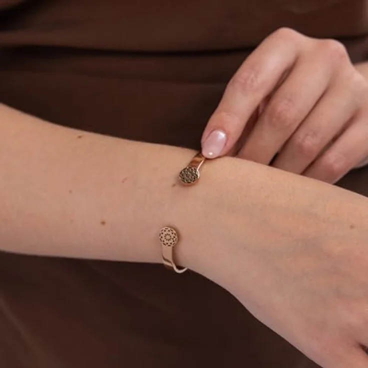 Purelei Infinity Armcuff Damen – Verstellbarer Armreif aus wasserfestem Edelstahl mit edlem Muster – Offene Manschette in Roségold – Stilvoller, zeitloser Damenschmuck – Bild 4