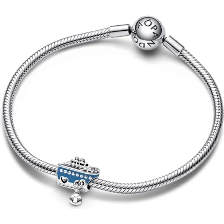 PANDORA Moments Ankerndes Kreuzfahrtschiff-Charm-Anhänger aus Sterling Silber mit detaillierter Emaille-Dekoration, kompatibel mit Moments Armbändern, 792198C01 – Bild 4