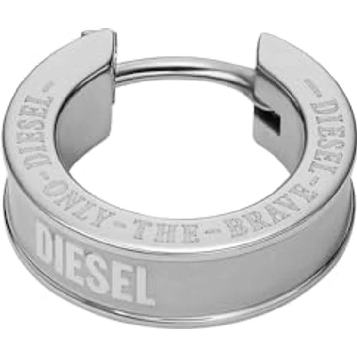 Diesel Herren Edelstahl-Ohrringe DX1316040, silberfarbener, polierter Look mit Federringverschluss – Bild 3