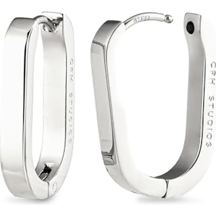 COPENHAGEN STUDIOS Bold Hoop Creolen Set, silber, Damenohrringe aus poliertem Edelstahl, wasserfest, hautfreundlich, Klappverschluss, 18 mm – Bild 1