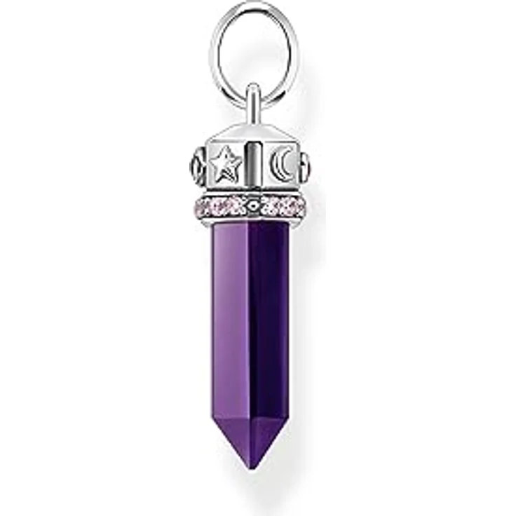 THOMAS SABO Kettenanhänger, facettierter imitativer Amethyst, geschwärztes 925er Sterlingsilber – Bild 2
