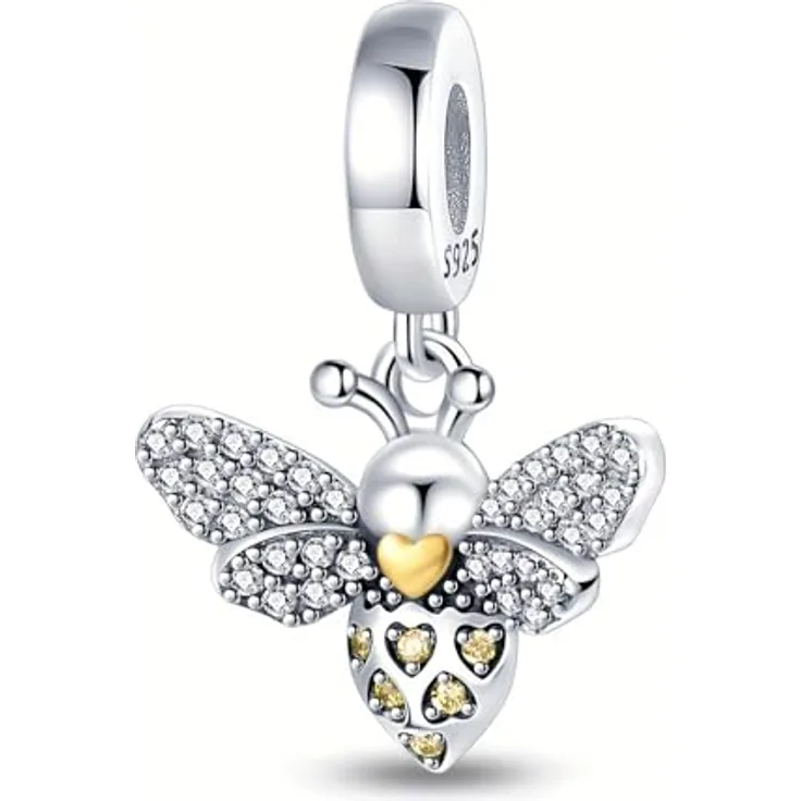 ChenYuTe 925 Sterling Silber Charms, Dangle Anhänger mit 5A-Zirkonia, kompatibel mit Pandora und europäischen Armbändern, Geschenkidee für Frauen