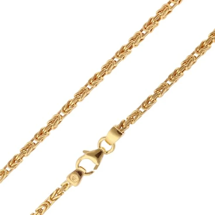 trendor Halskette 925 Silber Vergoldet, diamantierte Königskette 2,0 mm, 42 cm, ideal für Damen und Herren – Bild 1