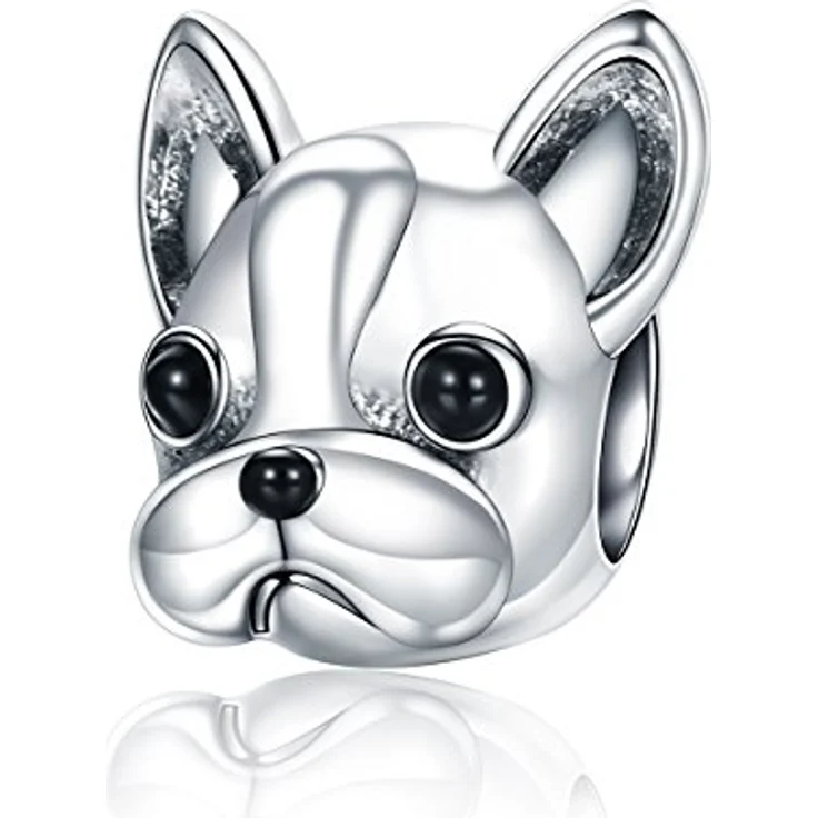 ShiYu 925 Sterling Silber Französische Bulldogge Charms für Pandora Armband, hypoallergen, Lochgröße 4,5-5,0 mm – Bild 1